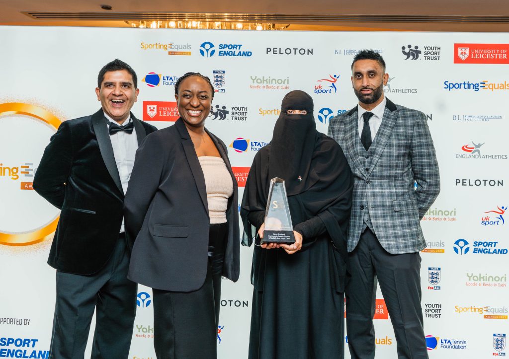 Khadija Patel, of Krimmz Girls Club, collected the Sporting Equals Community Sports Project of the Year Award for her work in Bolton. She has helped improve ethnic diversity in sport by meeting the needs of girls and women who want to be active.